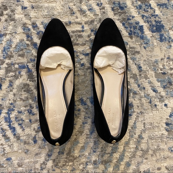 Cole Haan Black Suede Block Heels / SIZE 10 / - Picture 3 of 10